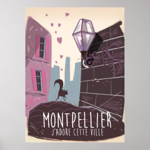 Stadsreisposter Montpellier Frankrijk Poster