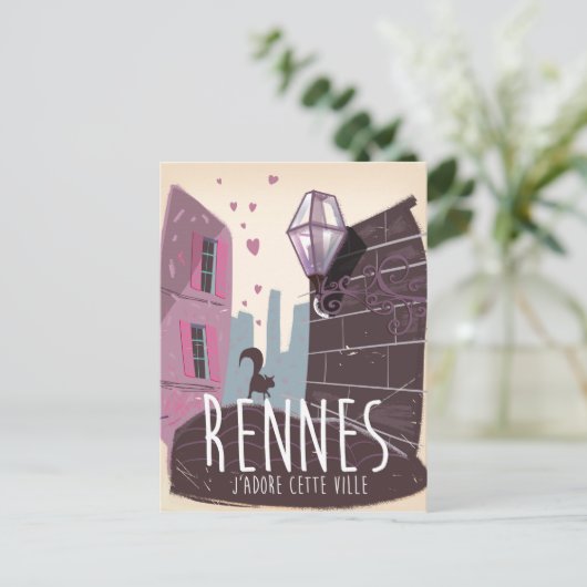 Stadsreisposter Rennes Frankrijk Briefkaart (Staand voorkant)