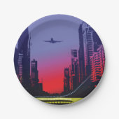 Stadsscène in Dusk Papieren Bordje (Voorkant)