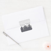 Stadsschaduwen van de stad met grijze aangepaste t vierkante sticker (Envelop)