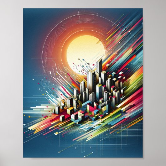 Stadssilhouet Art Poster (Voorkant)
