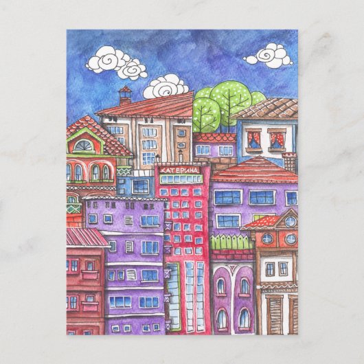 Stadsstad. Briefkaart (Voorkant)