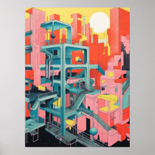 Stadsstappen: een caleidoscopische reis door stede poster