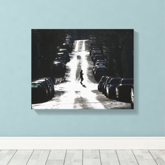 Stadsstraat Canvas Afdruk (Insitu (Houten vloer))