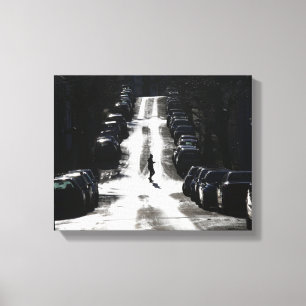 Stadsstraat Canvas Afdruk
