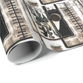 Stadstaal Zwart-wit Cadeaupapier (Rol Hoek)