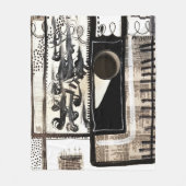 Stadstaal Zwart-wit Fleece Deken (Voorkant)