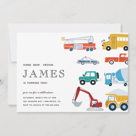 Stadsvervoer Vrachtwagen Tweede verjaardag Kaart (Voorkant)