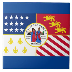 Stadsvlag in Detroit Tegeltje