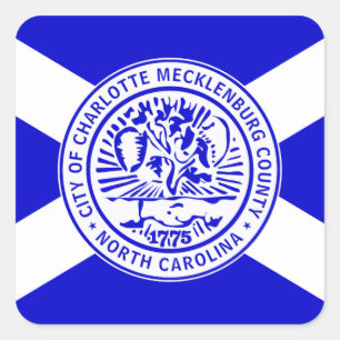 Stadsvlag van Charlotte (North Carolina) Vierkante Sticker