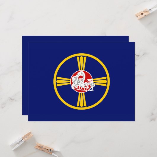 Stadsvlag van Omaha (Nebraska) Kaart (Voorkant / Achterkant in situ)