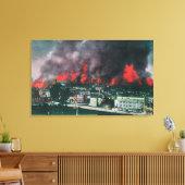 Stadsvliegtuig brand in 1906 canvas afdruk (Insitu (Woonkamer))