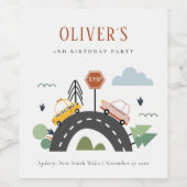 Stadswagen Kinder autoweg Elke dag van de avond Wijn Etiket (Enkel label)