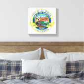 Stadszegel El Monte (Californië) Canvas Afdruk (Insitu (Slaapkamer))