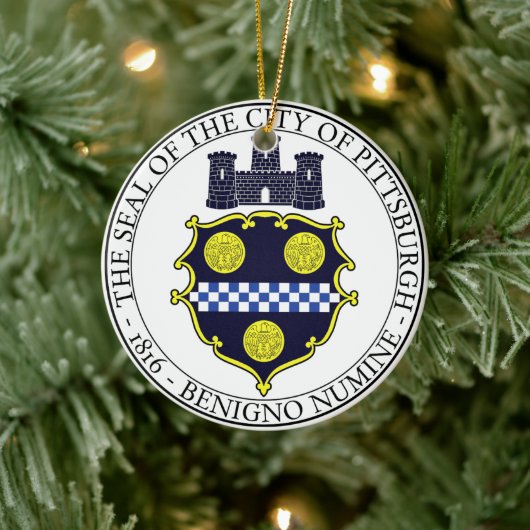 Stadszegel in Pittsburgh Keramisch Ornament (Boom)