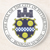 Stadszegel in Pittsburgh Zandsteen Onderzetter (Voorkant)
