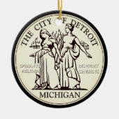 Stadszegel van Detroit Keramisch Ornament (Voorkant)