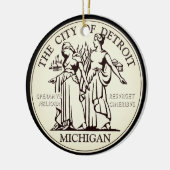 Stadszegel van Detroit Keramisch Ornament (Links)
