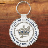 Stadszegel van Pasadena, Californië Sleutelhanger (Voorkant)