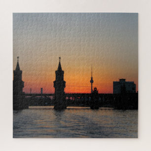 Stadszonnige landschap legpuzzel