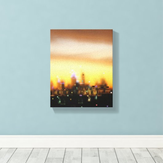 Stadszonsondergang Canvas Afdruk (Insitu (Houten vloer))
