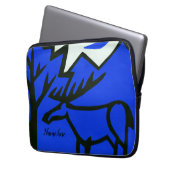 Staf in bergen, naïef abstract laptop sleeve (Voorkant Links)