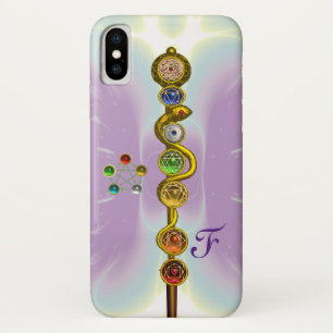 STAF VAN ASCLEPIUS 7 CHAKRA'S, YOGA, SPIRITUELE EN iPhone X HOESJE