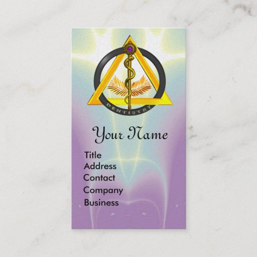 STAF VAN ASCLEPIUS TANDARTS TANDHEELKUNDE MONOGRAM VISITEKAARTJE (Voorkant)