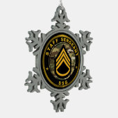Staff Sergeant SSG Tin Sneeuwvlok Ornament (Links)