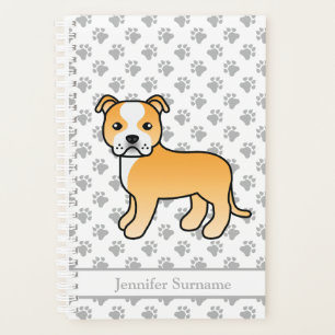 Staffie Fauve et Blanc Chien de Dessin Animé Migno
