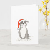 Staffie kerstkaart kaart (Gele Bloem)