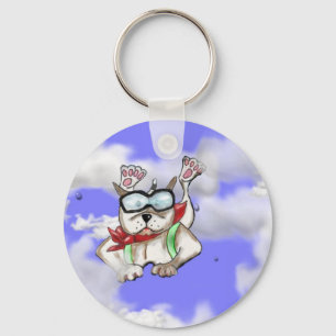 Staffie Smile - sky diver - key chain Sleutelhanger