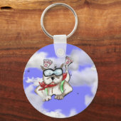 Staffie Smile - sky diver - key chain Sleutelhanger (Voorkant)