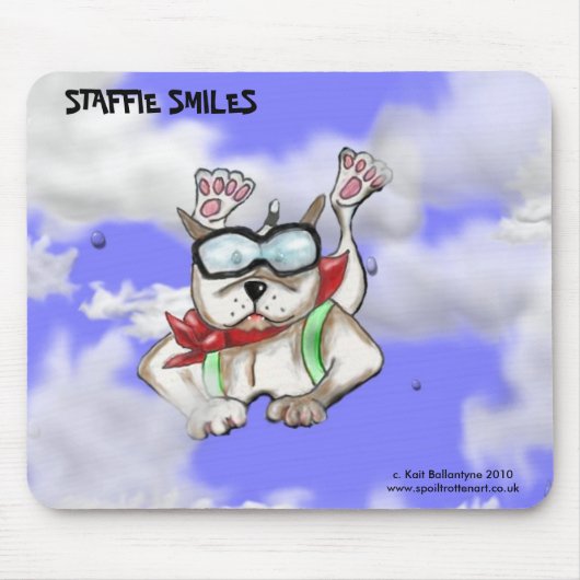 STAFFIE SMILES - sky diver - muis mat Muismat (Voorkant)