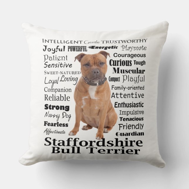 Staffie Traits Pillow Kussen (Voorkant)