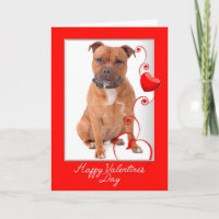 Staffie Valentijnsdagkaart
