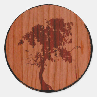 Stafford Custom Woodworks Tree Logo Ronde Sticker