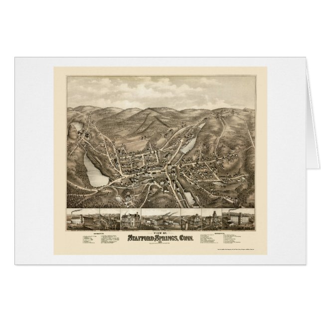 Stafford Springs, CT Panoramic Map - 1878 (Voorkant Horizontaal)