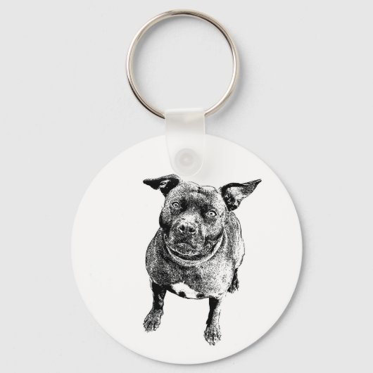 Staffordshire Bull Terrier art style Sleutelhanger (Voorkant)