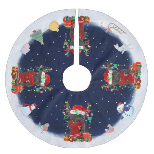 Staffordshire Bull Terrier Dog Laat het sneeuwen Kerstboom Rok