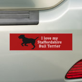Staffordshire Bull Terrier Dog Love Bumpersticker (Op auto)