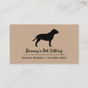 Staffordshire Bull Terrier Dog Silhouette Visitekaartje