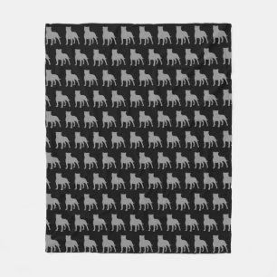 Staffordshire Bull Terrier Dog Silhouettes Pattern Fleece Deken