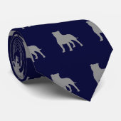 Staffordshire Bull Terrier Dog Silhouettes Pattern Stropdas (Opgerold)