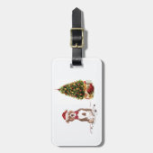 Staffordshire Bull Terrier Funny Kersthond Bagagelabel (Voorkant verticaal)