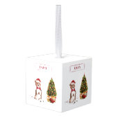 Staffordshire Bull Terrier Funny Kersthond Kubus Ornament (Achter hoekig)