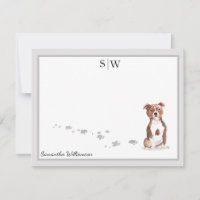 Staffordshire Bull Terrier Gray Border Monogram
