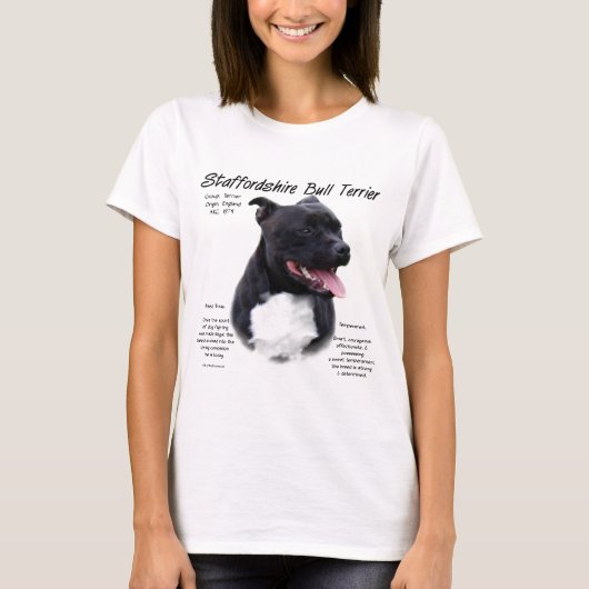 Staffordshire Bull Terrier History Design T-shirt (Voorkant)