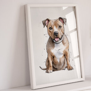 Staffordshire Bull Terrier   Hond Art Print