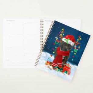 Staffordshire Bull Terrier in Snow met Kerstmis Planner